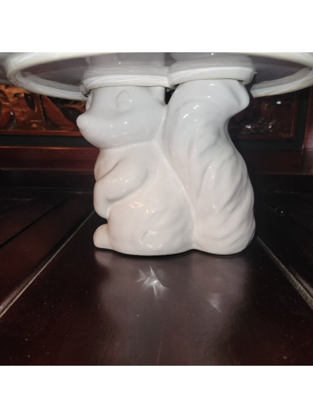 Fox Cake Stand White Ceramic Cupcakes Dessert Stand EUC